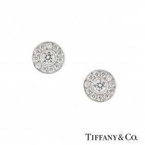 Tiffany & Co Diamond Set Circlet Earstuds in Platinum 0.53ct